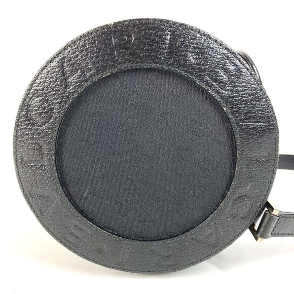 Bvlgari Handbag Logo Leather Canvas Black - Picture 3 of 9